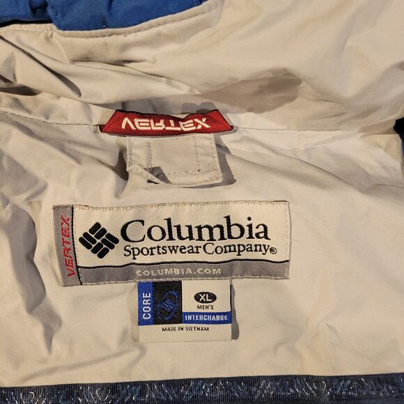 Columbia Colorblock Gorpcore Interchange Vertex Jacket Blue Black Mens XL - Picture 7 of 10